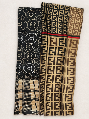 Luxury Monogram Print Silk Scarf
