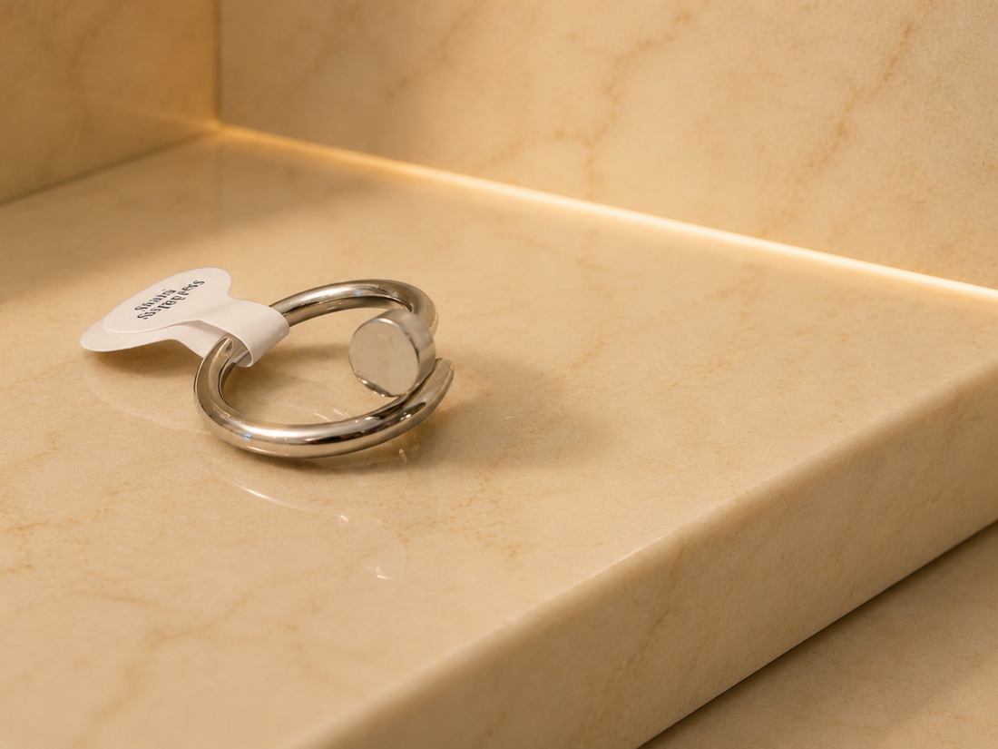 Silver Stainless Steel Nail Wrap Ring