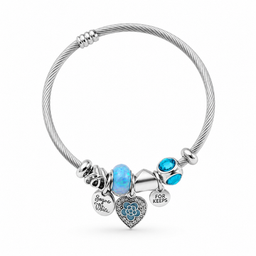 Sterling Silver Blue Charm Bracelet