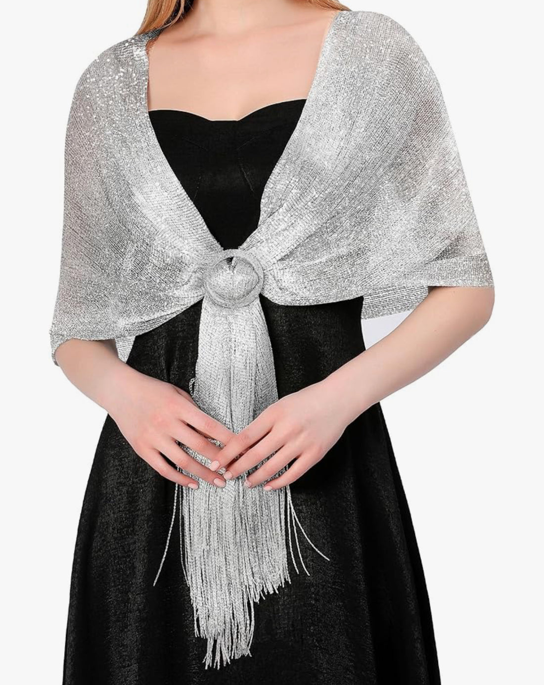 Elegant Metallic Shimmer Shawl
