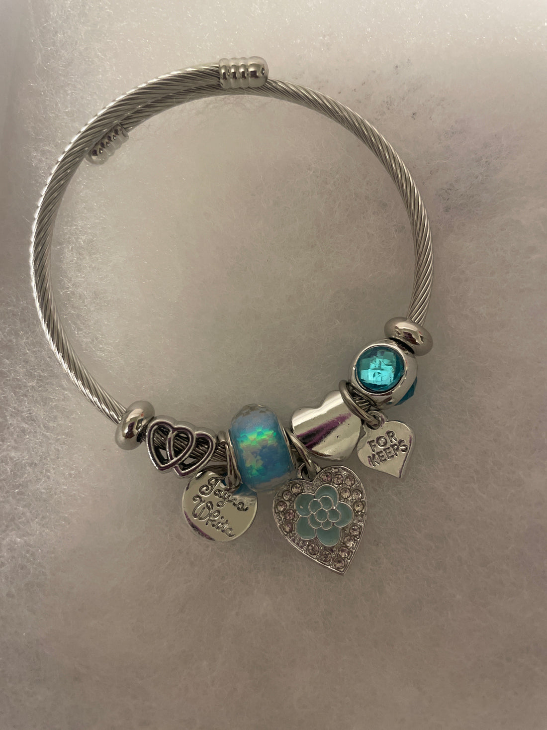 Sterling Silver Blue Charm Bracelet
